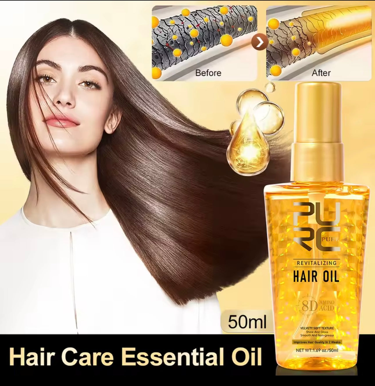 PURE Revitalizing Hair Oil Essential Hair Care (50ml)